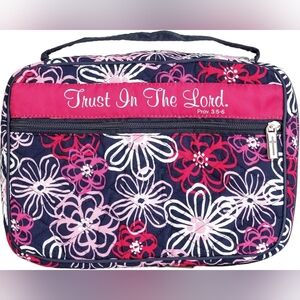 Bible Case Pink Floral Quilted Cover Fabric Zippered Christmas Gift Present NWT